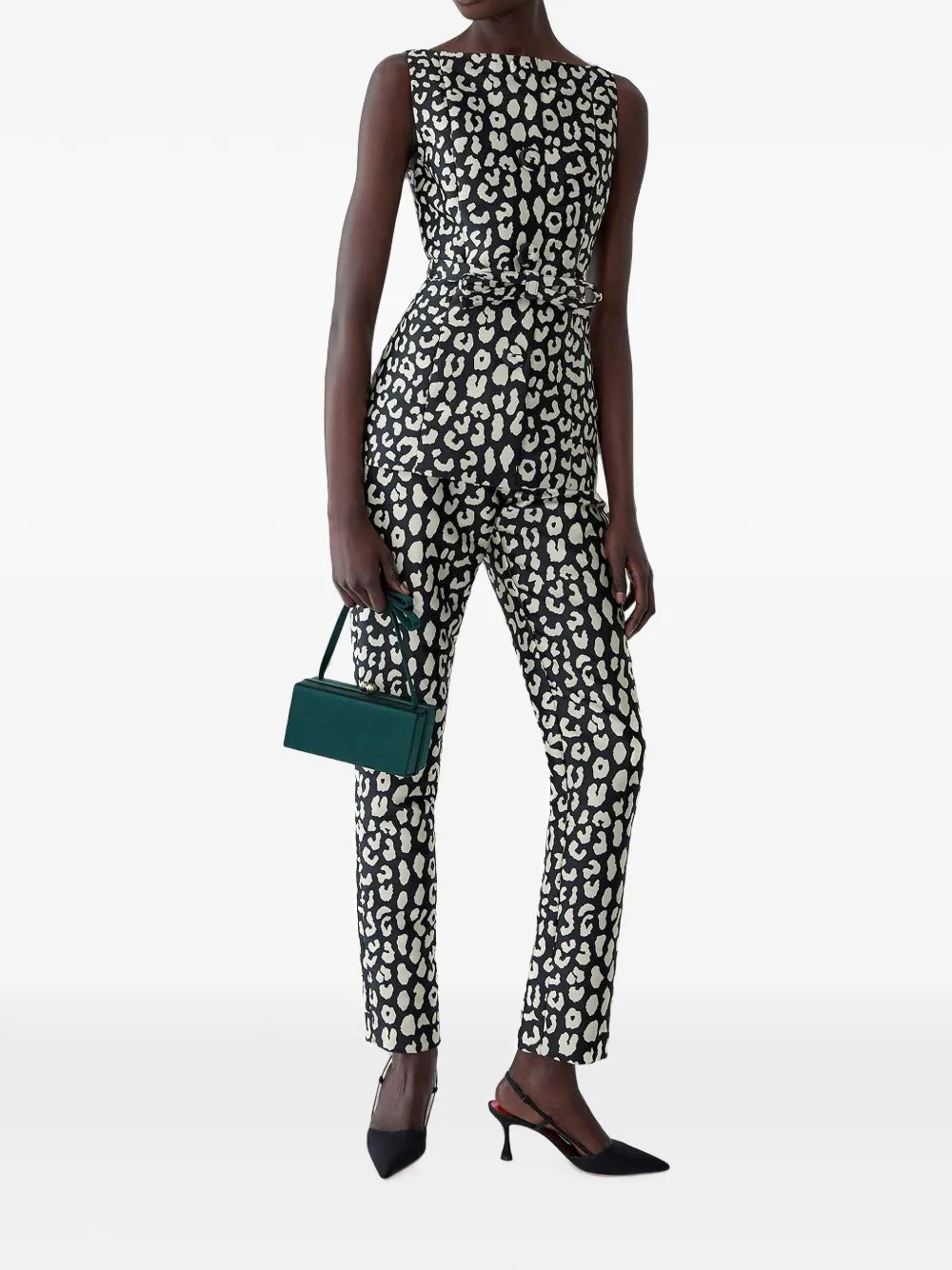 Carolina Herrera Broek met luipaard-print Zwart