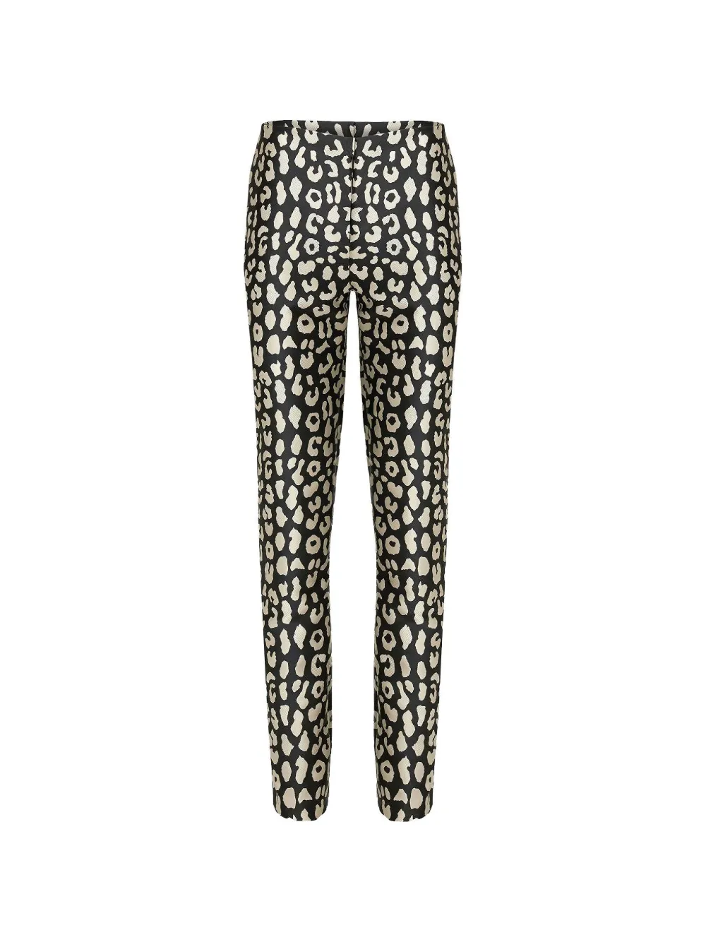 Carolina Herrera Leopard-print Cigarette Trousers In 블랙