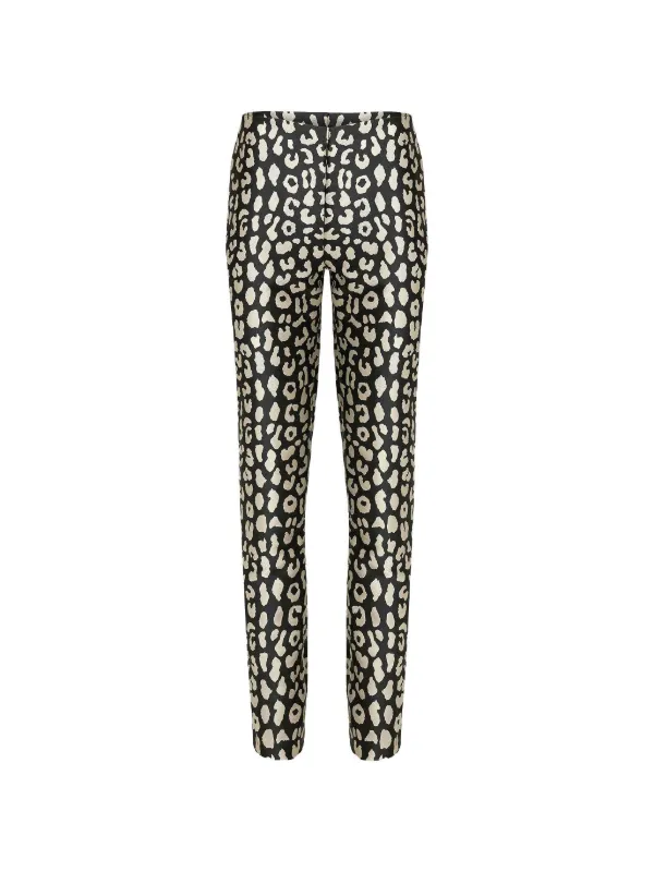 Carolina Herrera Leopard-print Cigarette Trousers in Black