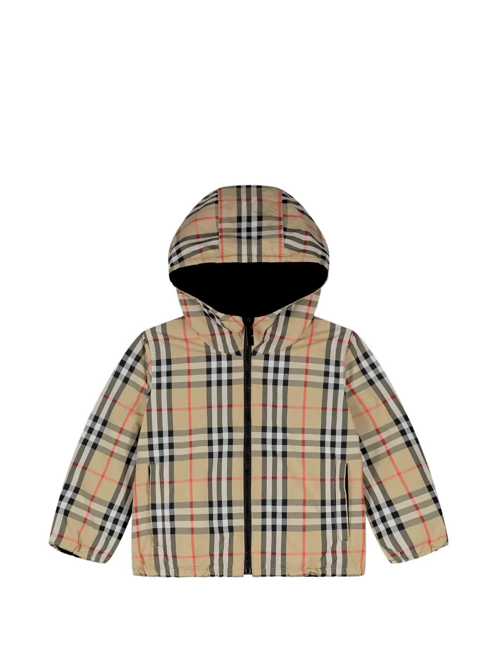 Burberry Kids Vintage Check reversoble hooded jacket - Nude