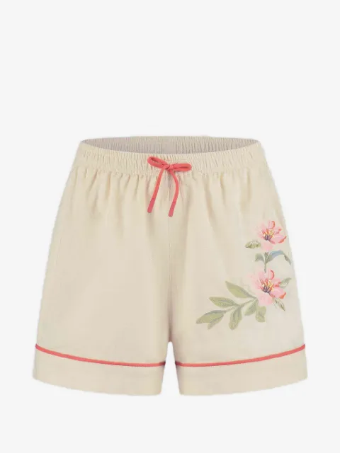 ZIMMERMANN Kids shorts con cordones y bordado floral