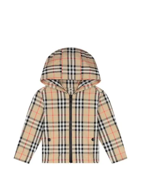 Burberry Kids Check hooded jacket