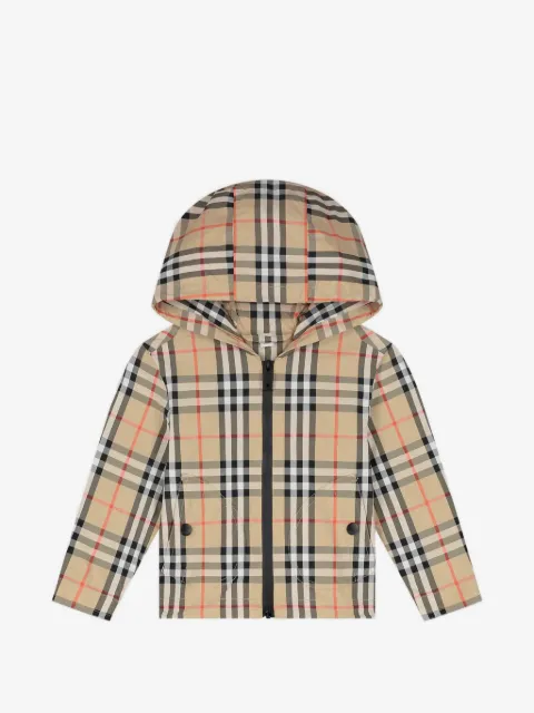 Burberry Kids Giacca a quadri con cappuccio