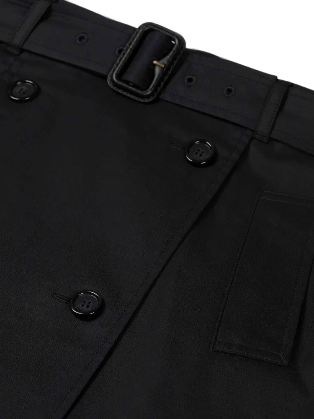 Burberry Kids Rok met dubbele rij knopen en ceintuur Zwart