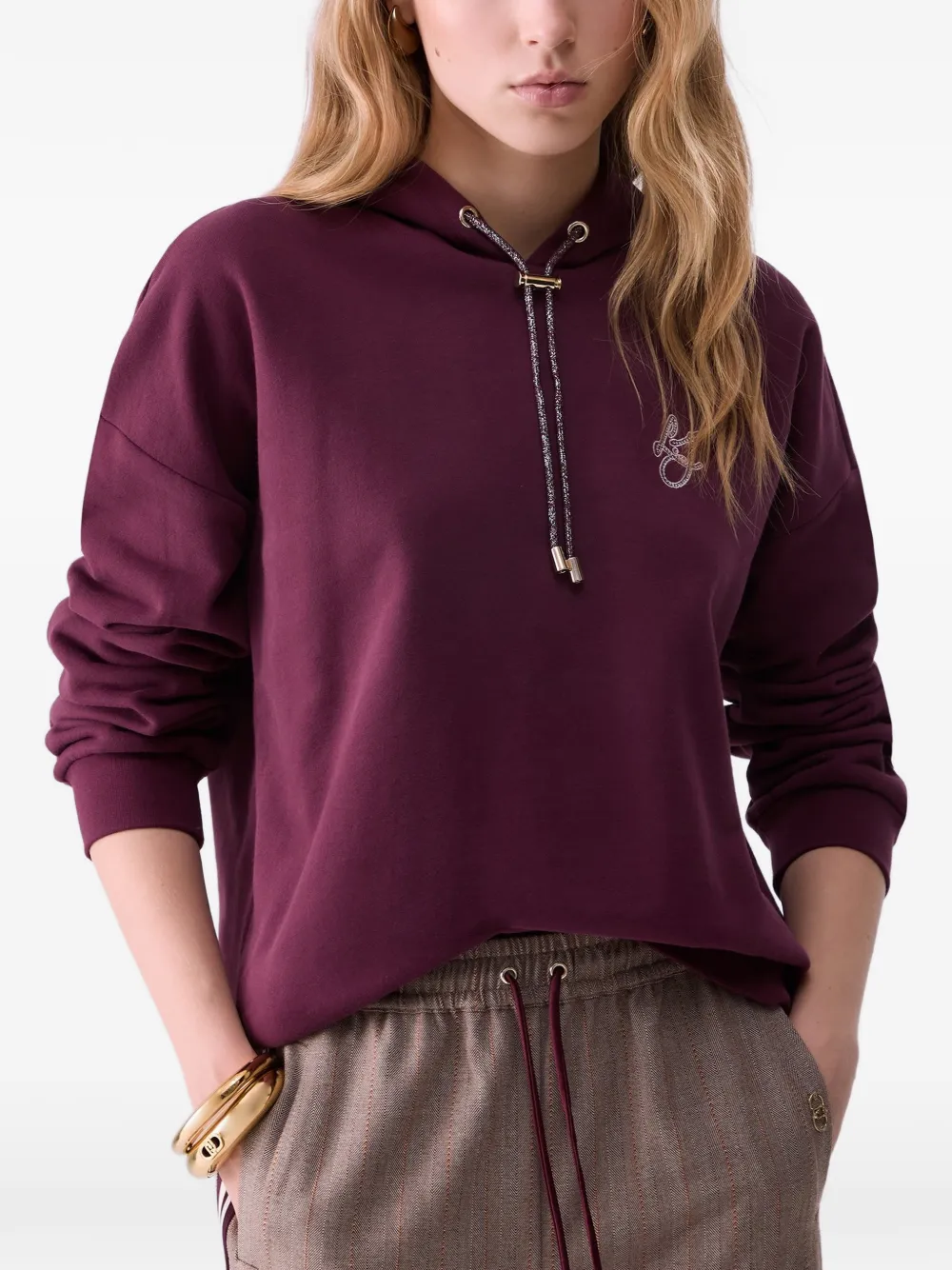 LIU JO Sweater met capuchon Paars