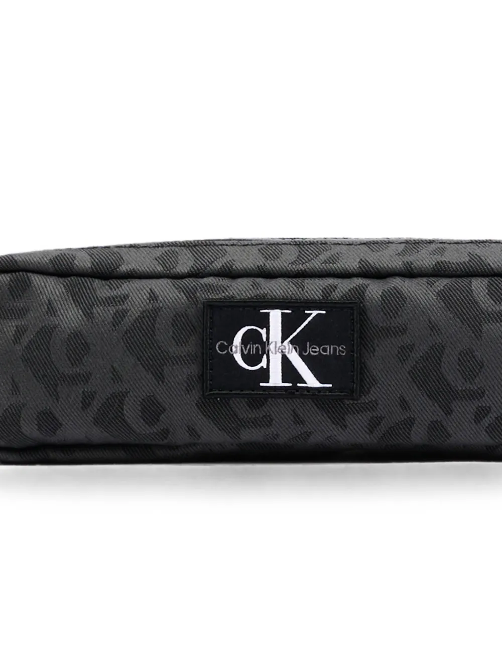 Calvin Klein Kids Etui met monogram-print en logo-patch Zwart