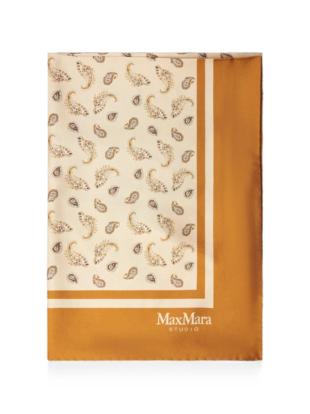 Max Mara paisley-print silk scarf - Marrone