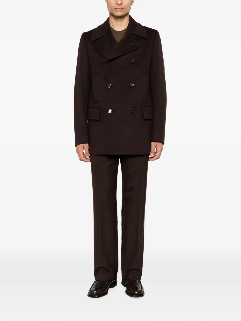 Lardini double-breasted coat Bruin