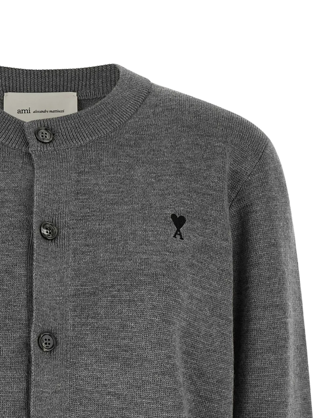 AMI Paris Vest met logo Grijs