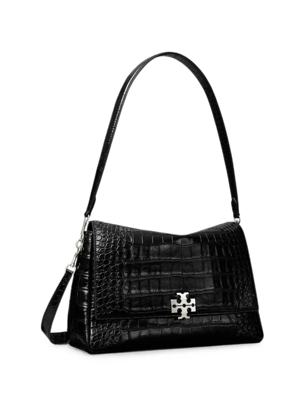 Tory Burch Shopper met krokodillen-reliëf en logo-plakkaat Zwart