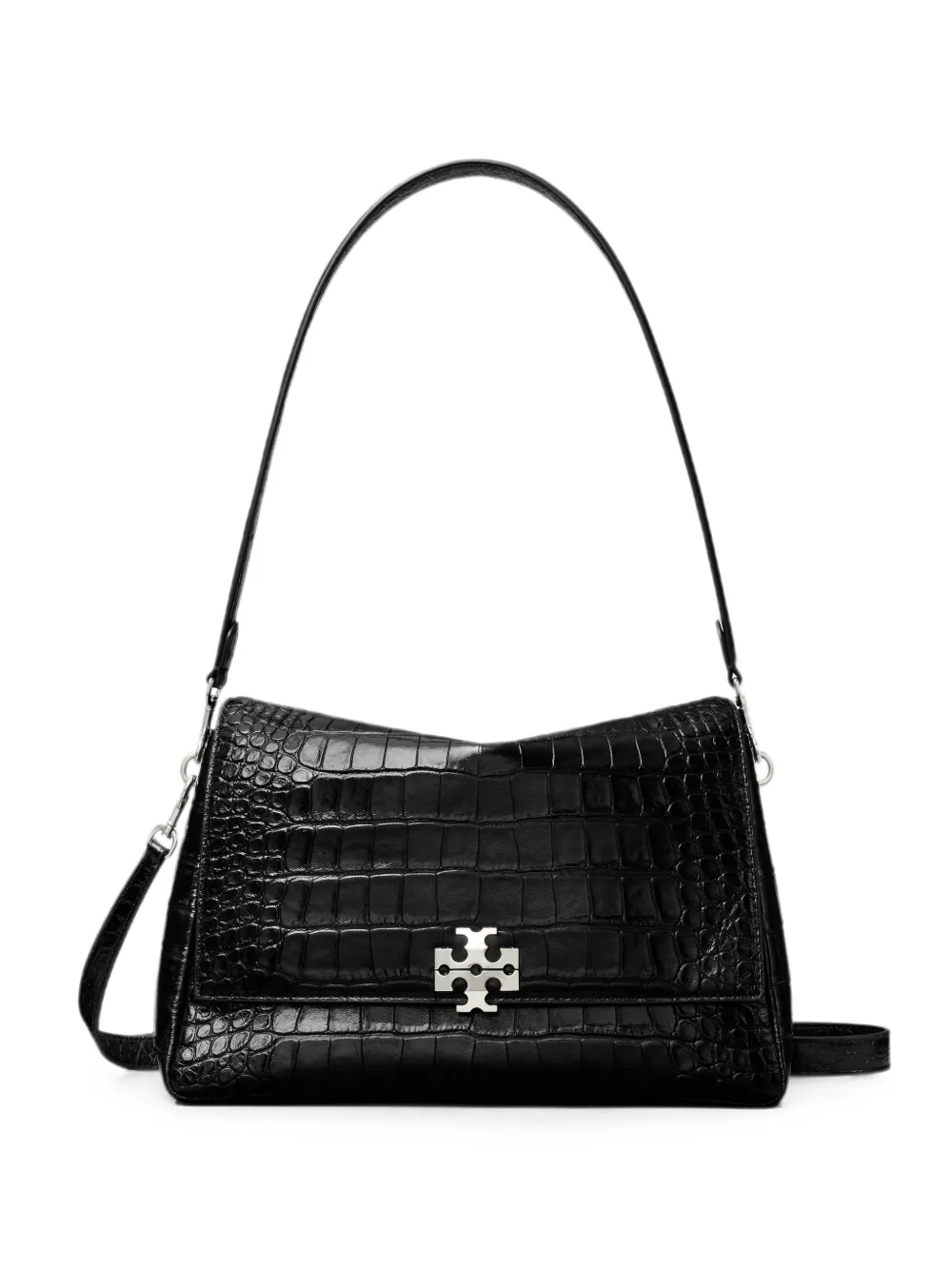 Tory Burch croc-effect logo-plaque tote bag - Nero