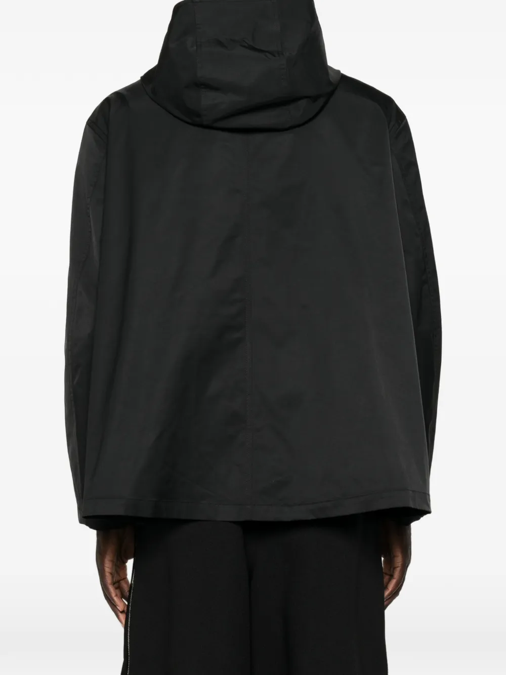 Balenciaga hooded logo-print jacket Zwart