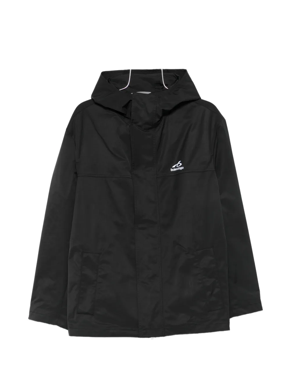 Balenciaga hooded logo-print jacket - Black