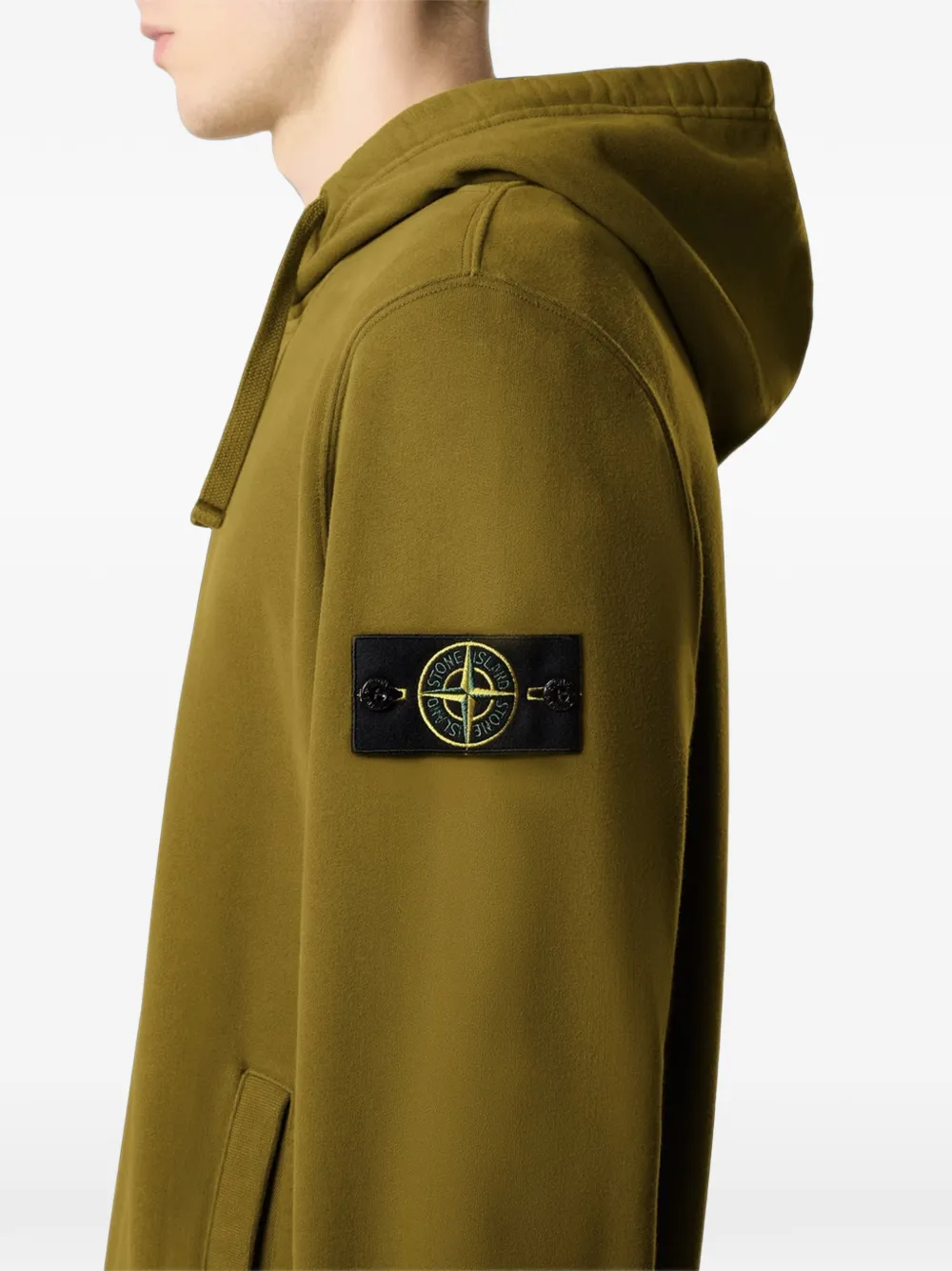 Stone Island 6100048 brushed organic cotton fleece Groen