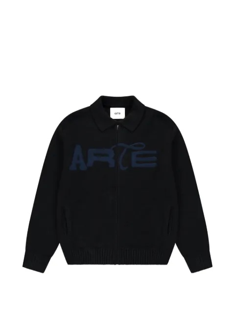 Arte Antwerp logo-patch zip-up sweater