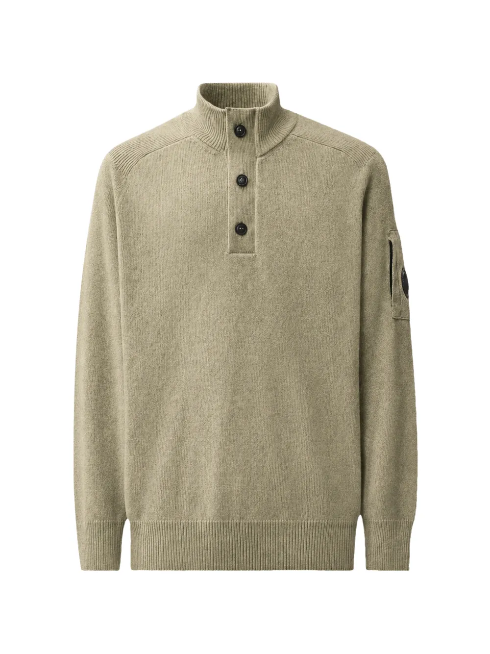 C.P. Company lambswool half-button Lens sweater Beige