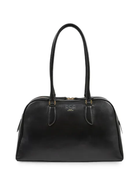A.P.C. tote de piel con logo estampado