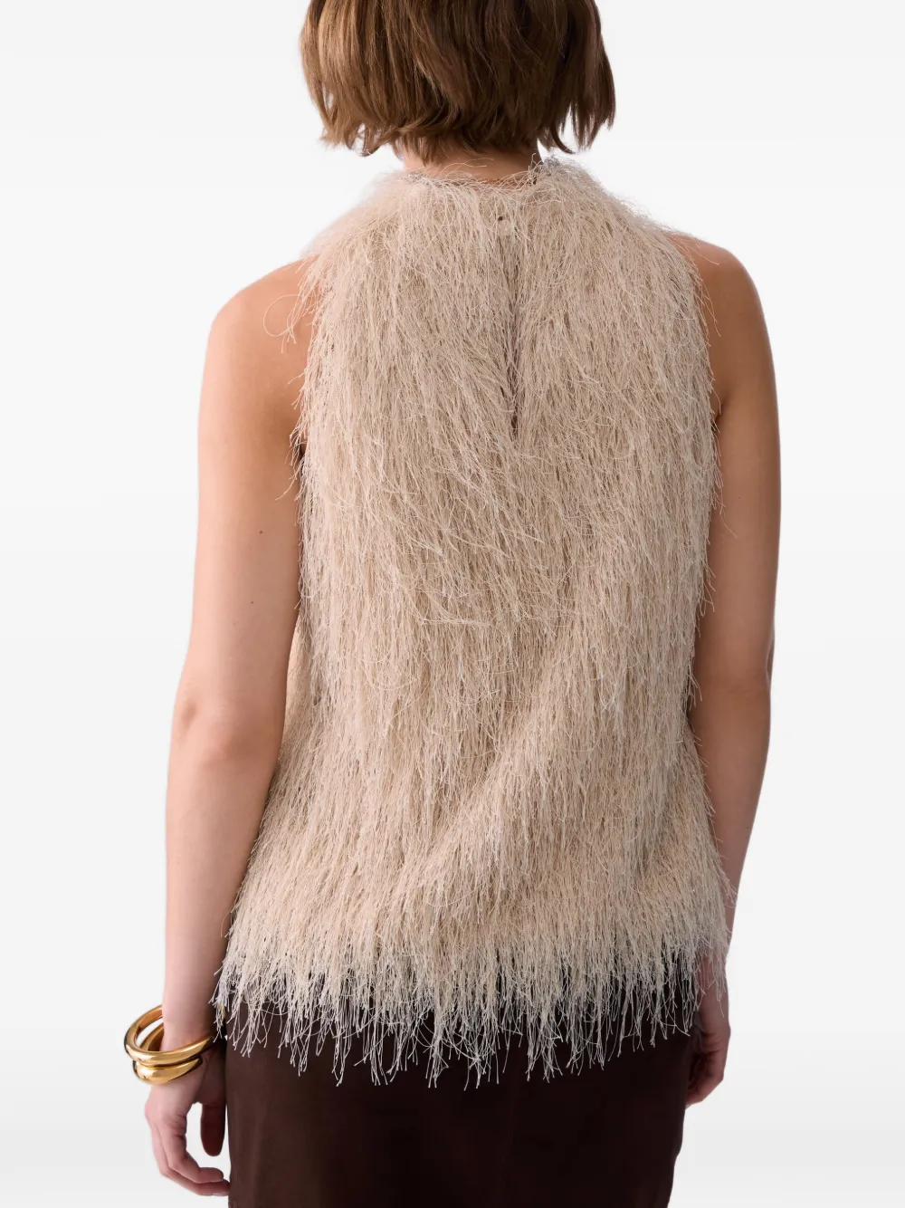 LIU JO Top met franje Beige
