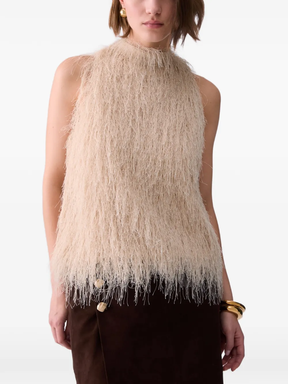 LIU JO Top met franje Beige
