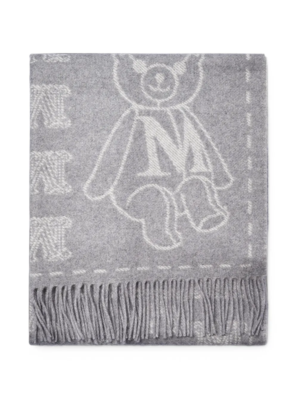 Max Mara teddy bear-motif cashmere scarf - Grigio
