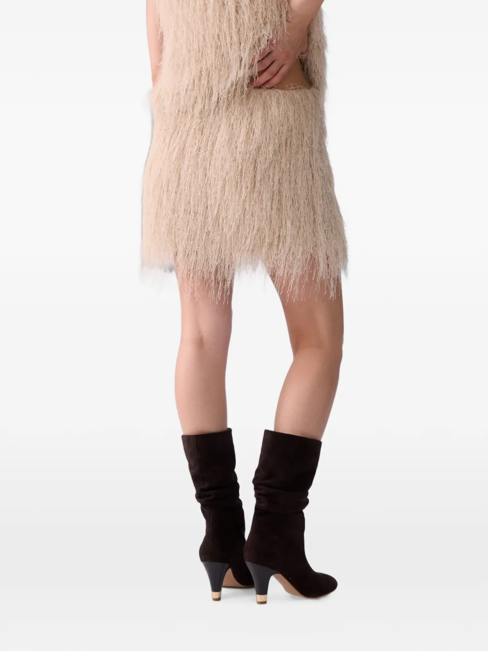LIU JO Mini-rok met franje Beige