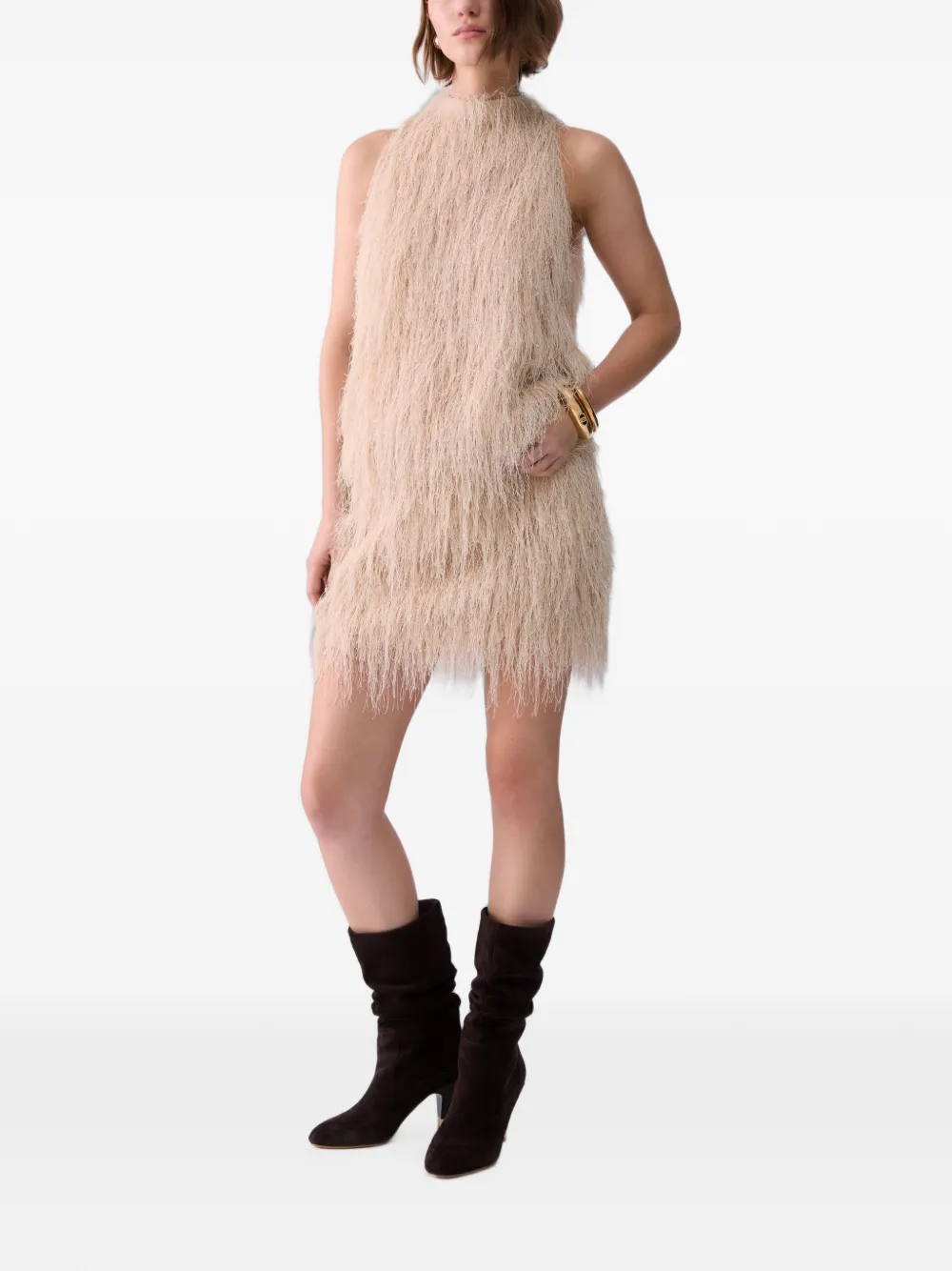 LIU JO Mini-rok met franje Beige