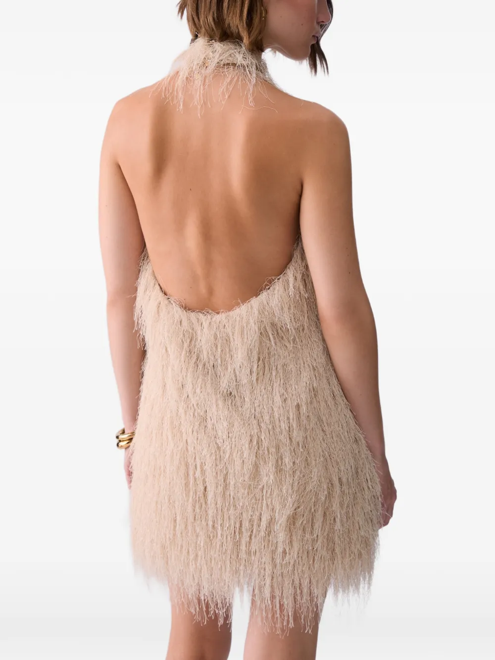 LIU JO Korte jurk met franje Beige
