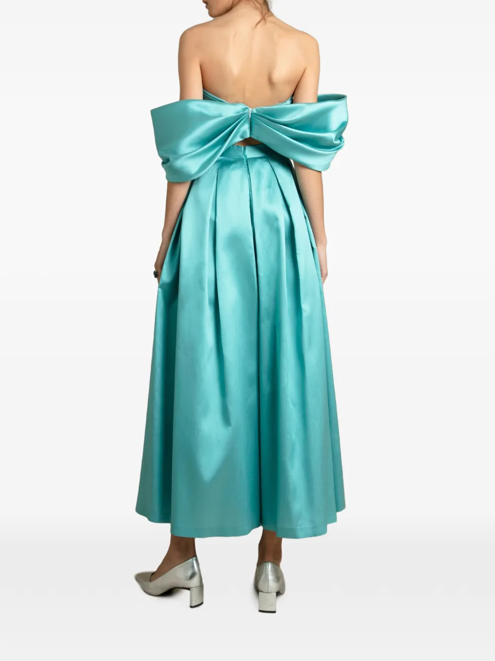 Gemy Maalouf Strapless blouse met gedrapeerde mouwen Blauw