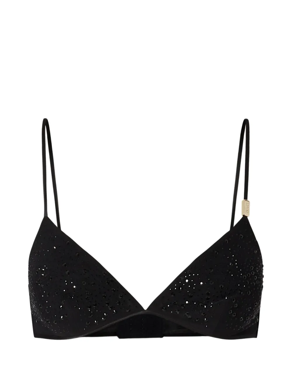 LIU JO tulle top with jewel embroidery - Nero