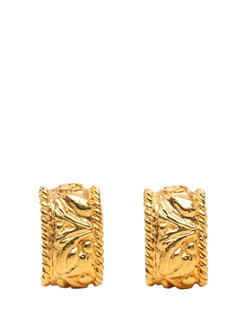 CHANEL Pre-Owned 1970-1980 CC Gold Plated Half Hoop Clip On Earrings costume earrings