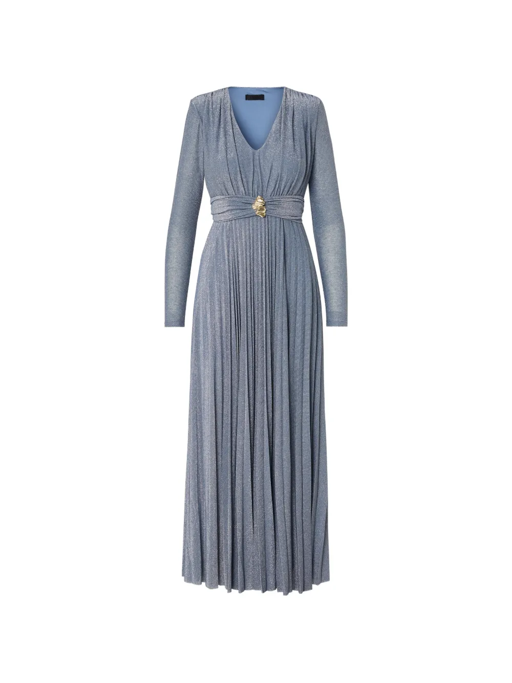 LIU JO long pleated lurex dress - Blu