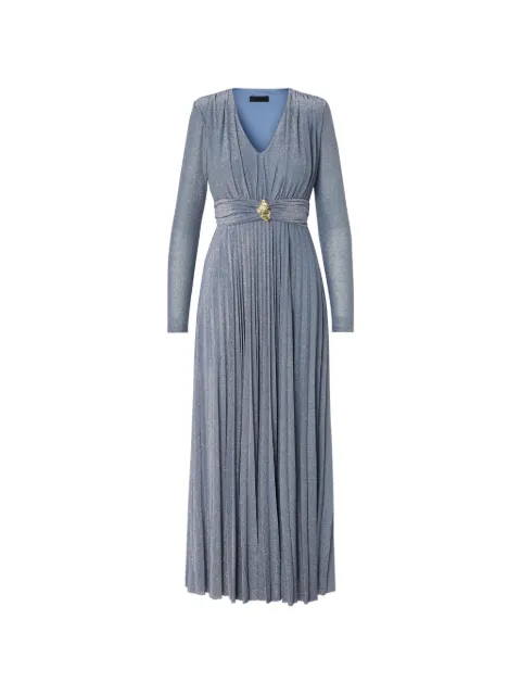 LIU JO long pleated lurex dress