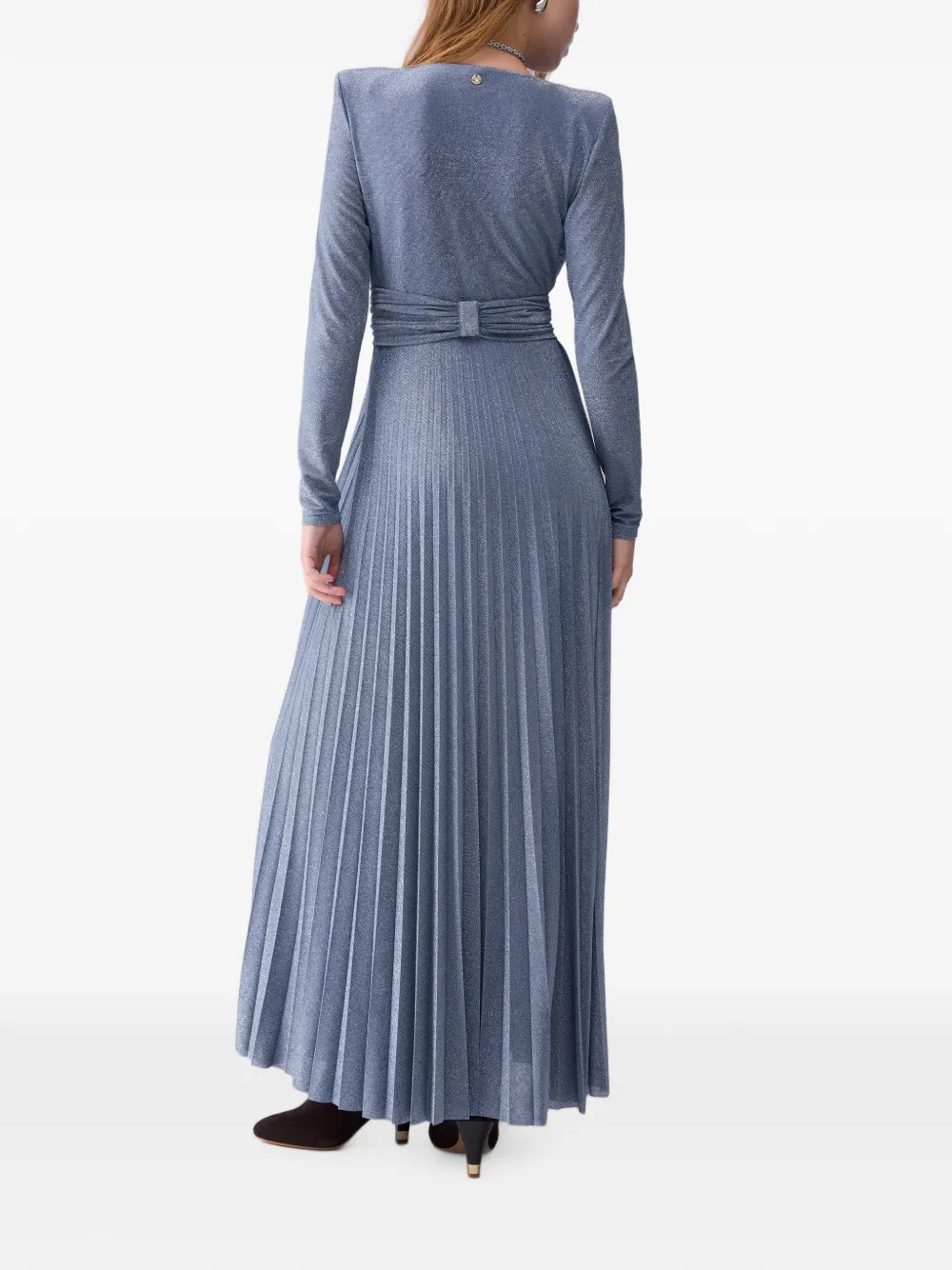 LIU JO Lurex maxi-jurk met plooien Blauw