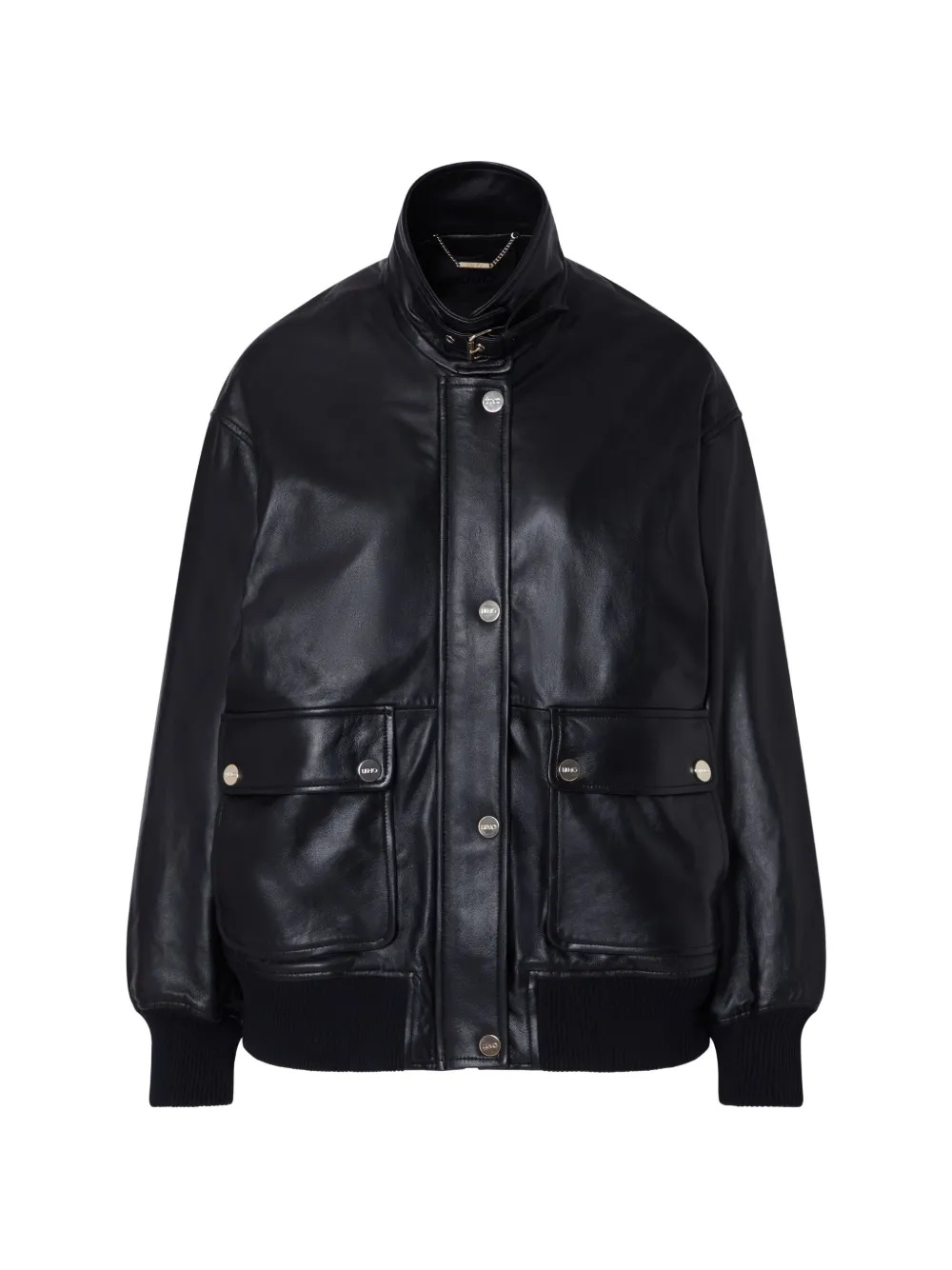 LIU JO oversized leather jacket - Nero