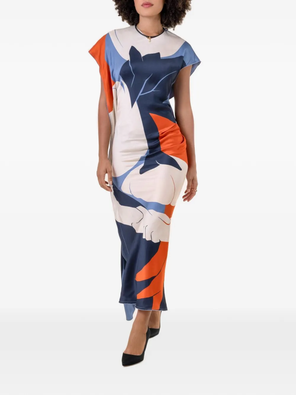 Victoria Beckham Victoria graphic-print maxi dress - White