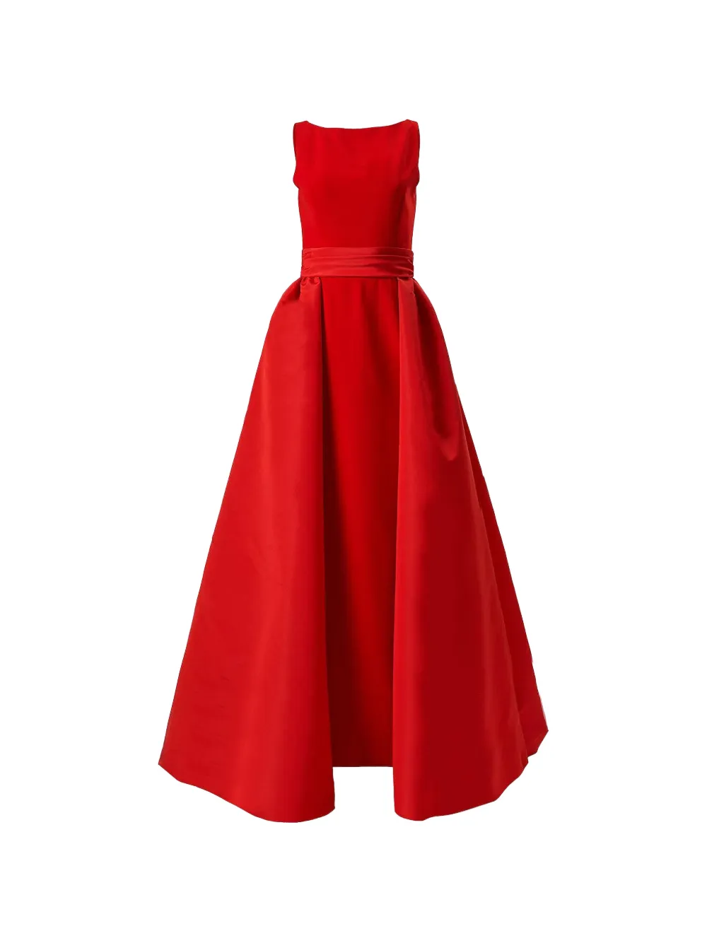 Carolina Herrera Sleeveless V-neck Maxi Dress In Red