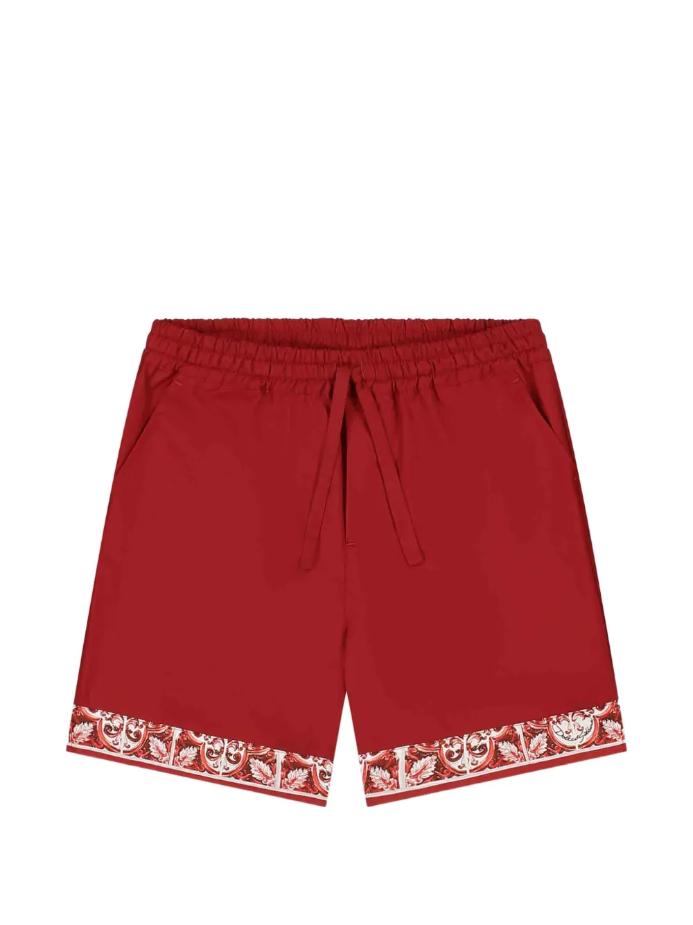 Dolce & Gabbana Kids Majolica-print drawstring shorts - Rosso