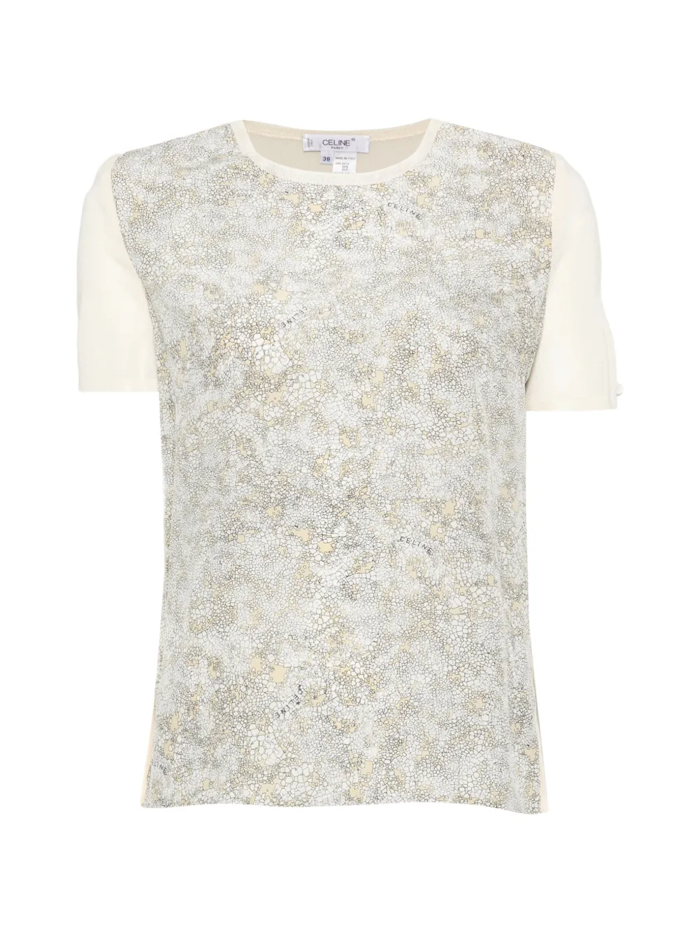 Celine Pre-Owned 2000s logo-print T-shirt - Nude