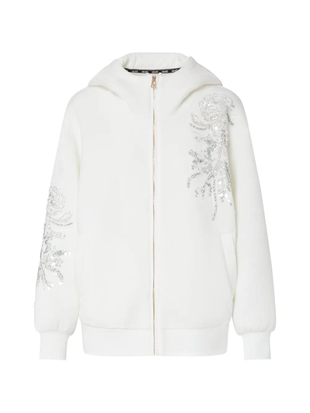 LIU JO oversized jacket with jewel embroidery - Bianco