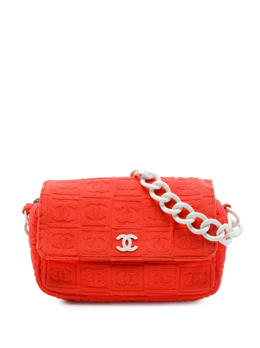 CHANEL Pre-Owned 2002-2003 Terry Cloth Sport Line Flap shoulder bag - Orange