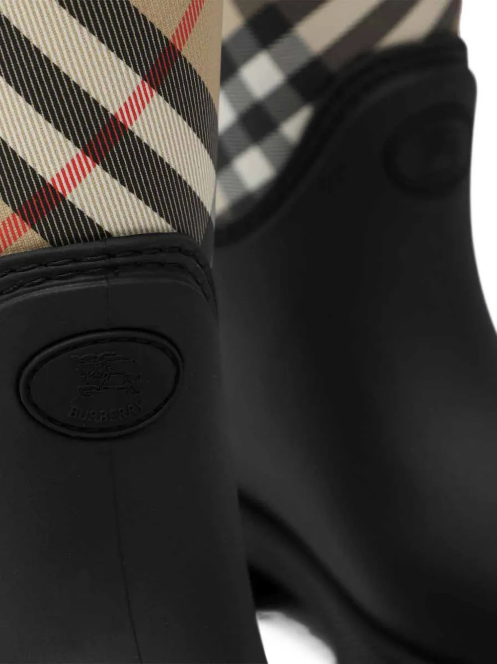 Burberry Marsh Stamp check-panel boots Zwart