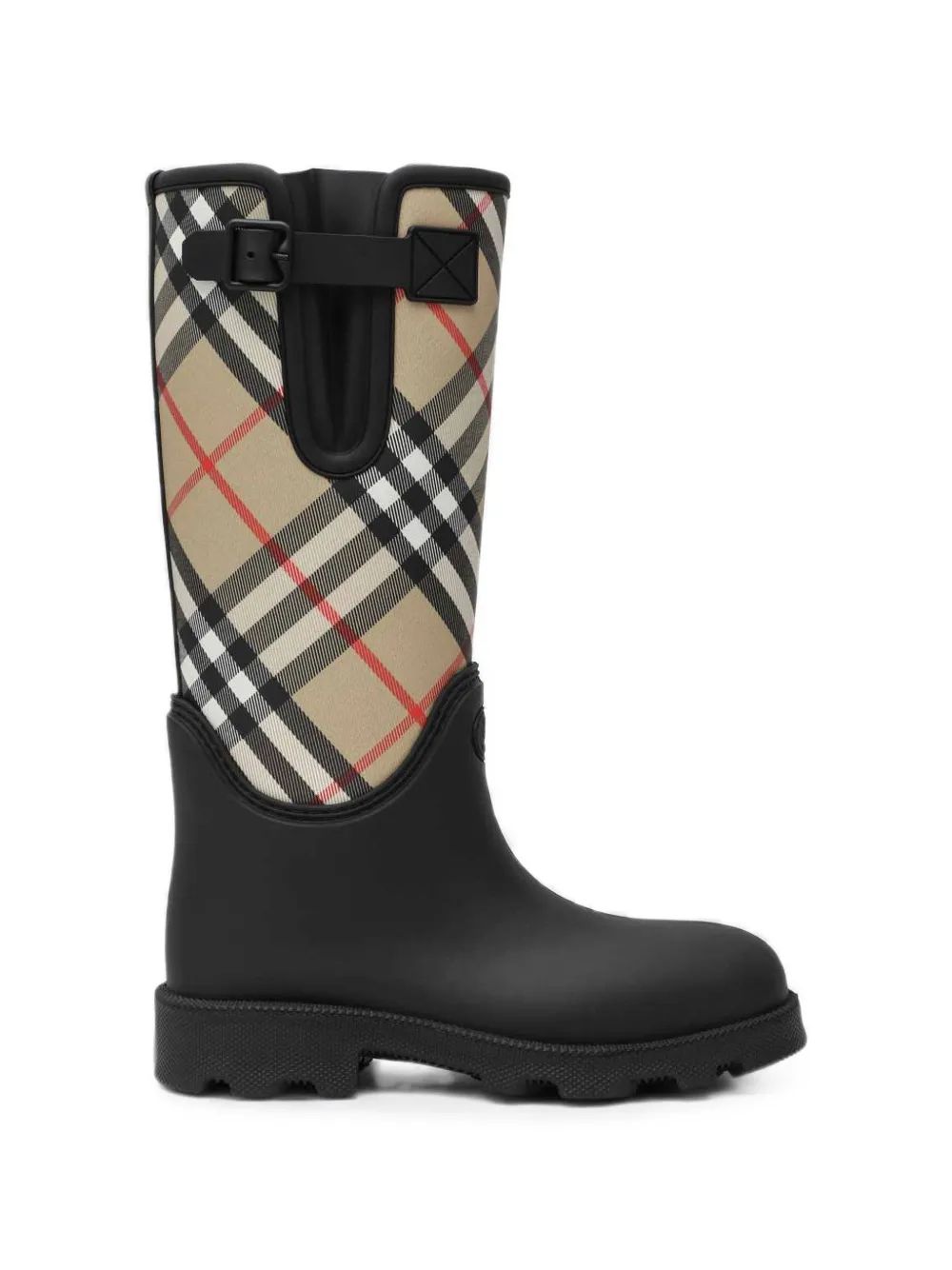 Burberry Marsh Stamp check-panel boots Zwart