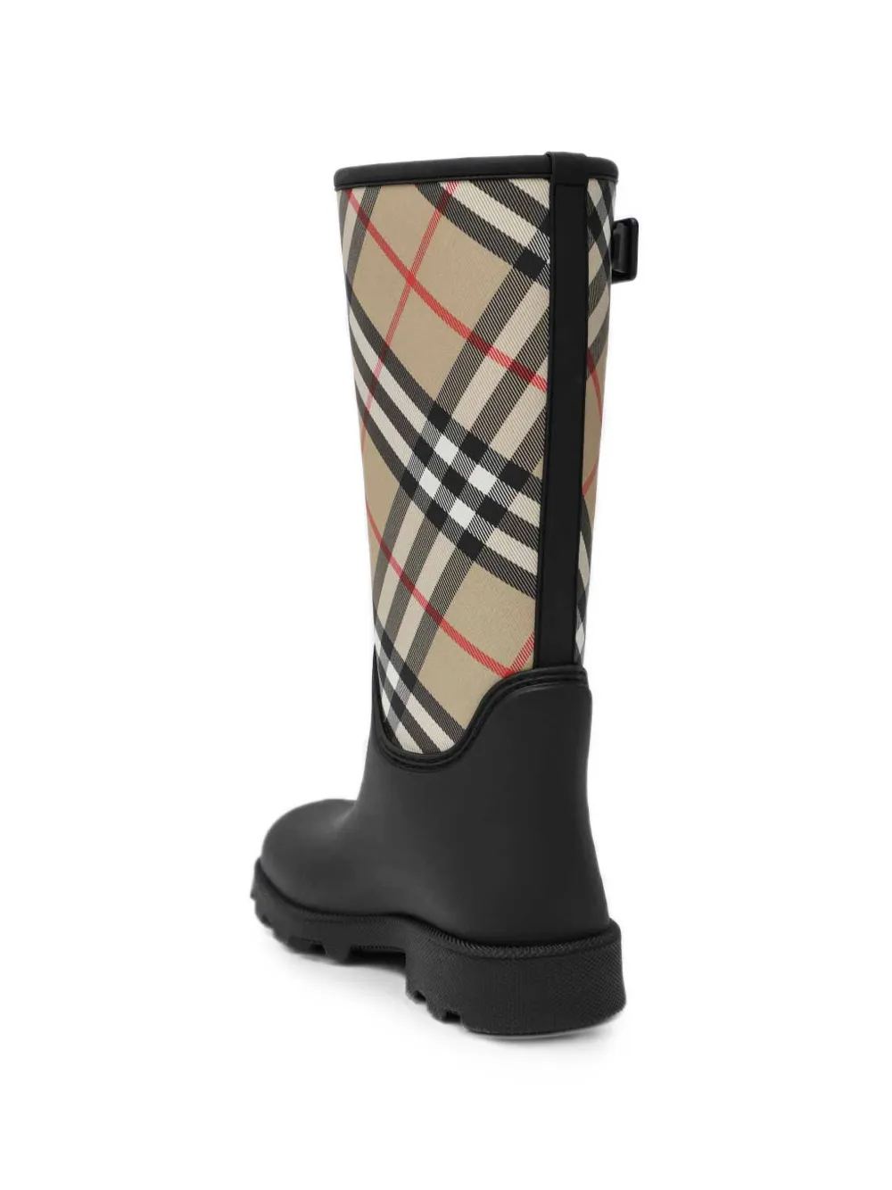 Burberry Marsh Stamp check-panel boots Zwart