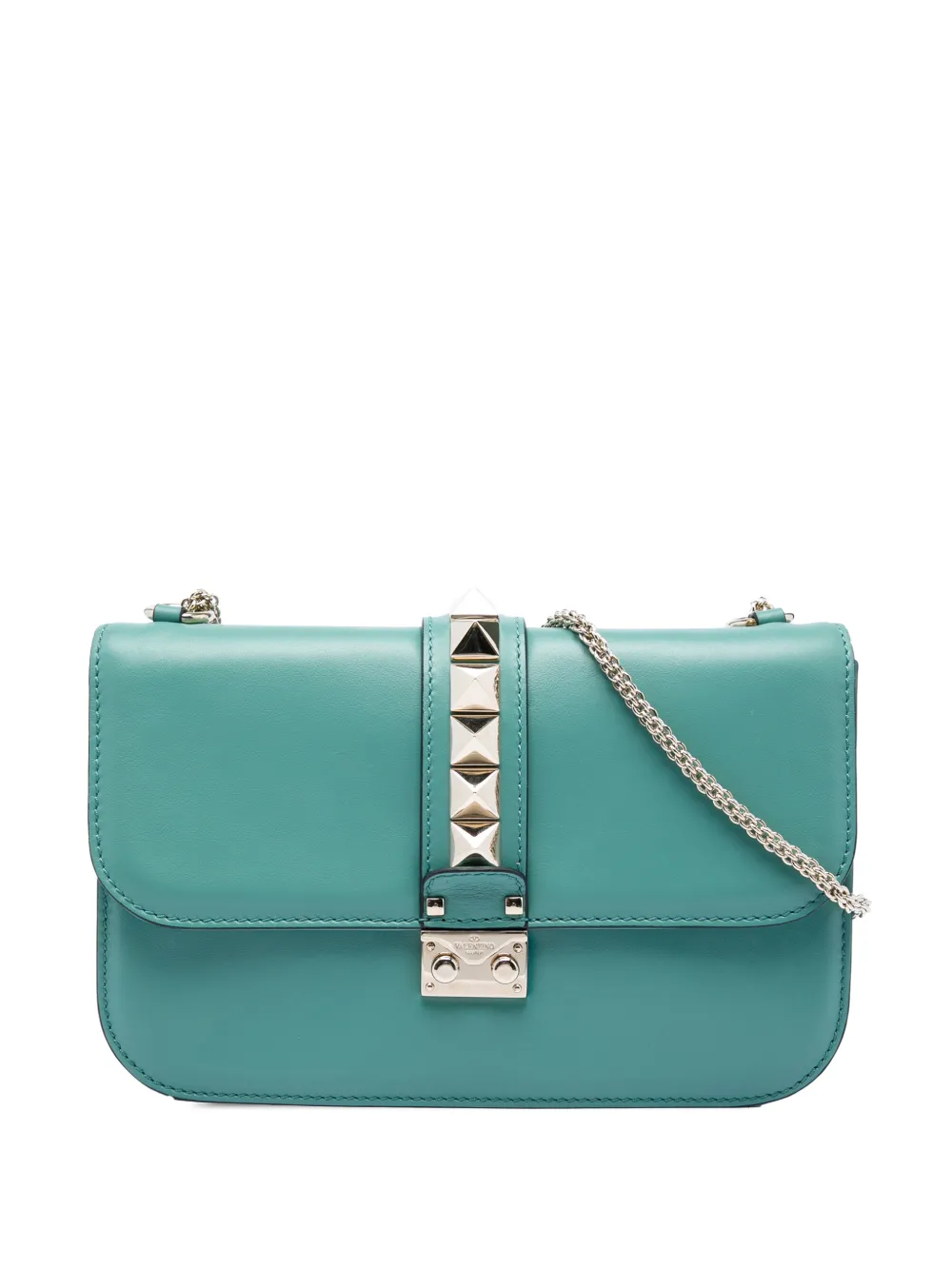 Valentino Garavani Pre-Owned Borsa a tracolla Rockstud Glam Lock media in pelle 2000-2017 - Blu