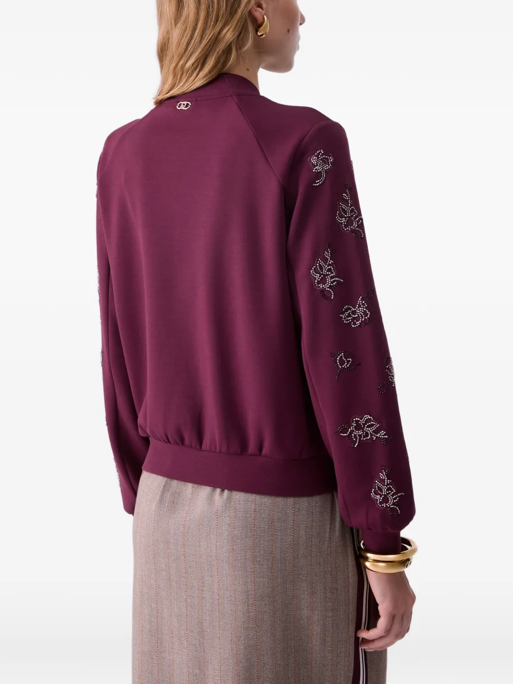 LIU JO Sweater met borduurwerk Paars