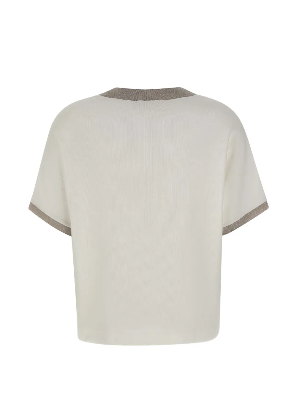 Gran Sasso Geribbelde trui met V-hals Beige