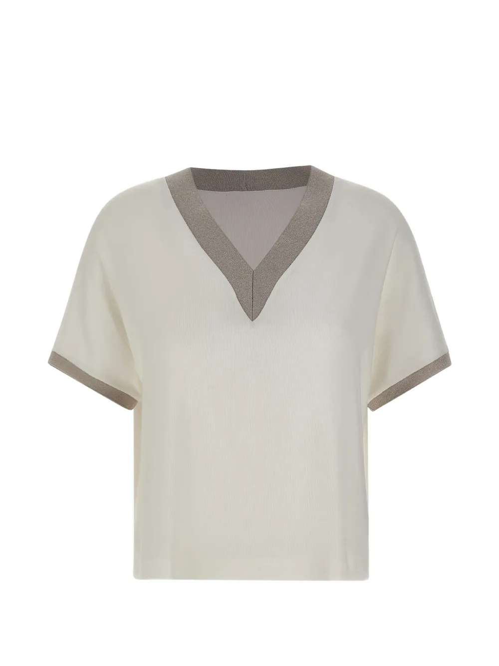 Gran Sasso micro-ribbed V-neck sweater · 40