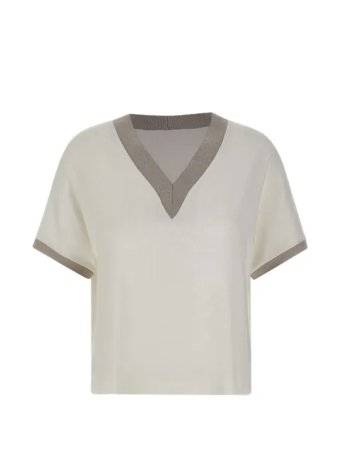 Gran Sasso micro-ribbed V-neck sweater