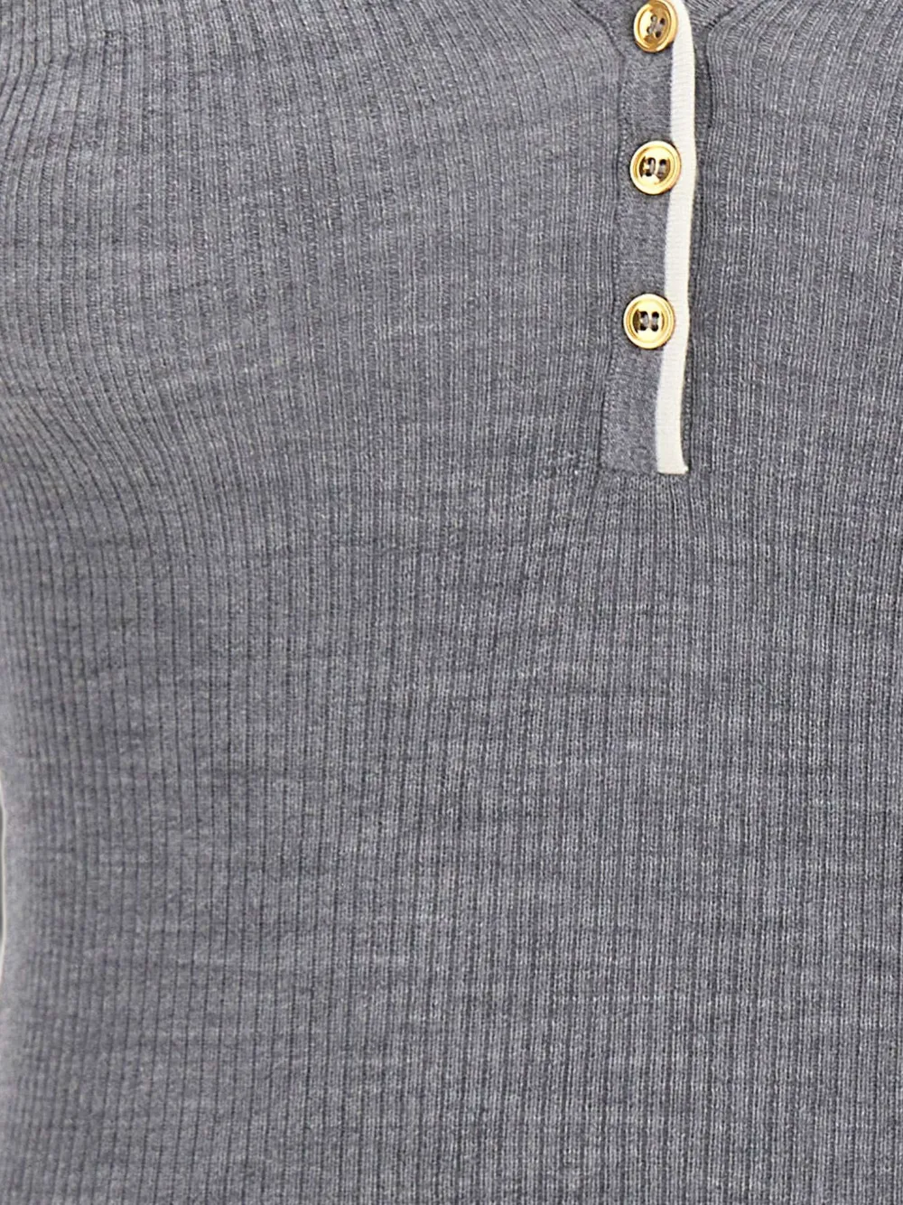 Elisabetta Franchi Ribgebreid poloshirt met geborduurd logo Grijs