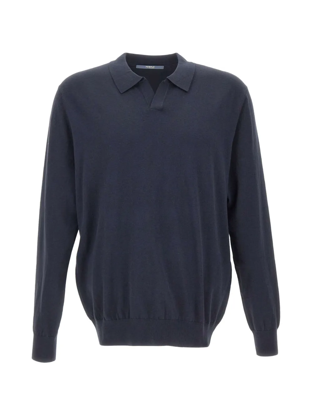 People Of Shibuya Kirin open-collar knit - Blau